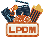Logo LPDN Cinema senza scritta (sfondo trasparente) 150px Logo LPDM Le Puntine del Mondo giallo ed arancione cinema con popcorn